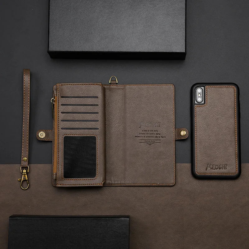 Megshi для iPhone 7, 8, XS Max, XR, X, XS, портфель, осенний, роскошный, на молнии, флип, Leder, Abdeckung, для iPhone 11, ProMax, магнит, чехол для телефона