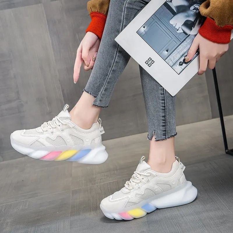 

Designer Sneakers Woman Casual Platform Shoes Fashion Jelly Sole Ladies Trainers Colorful Chunky Sneakers Woman Zapatillas Mujer
