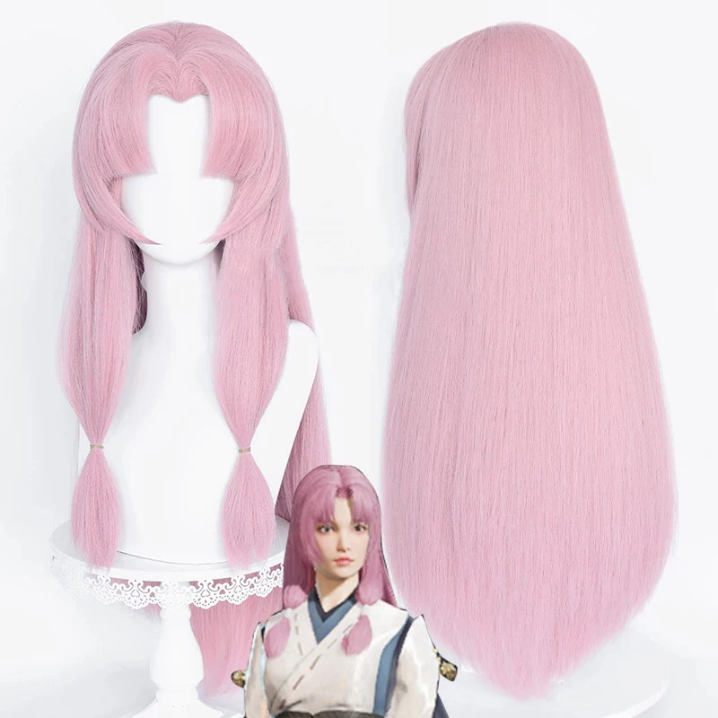 

Tsuchimikado Kurumi Game Cosplay Wig Naraka: Bladepoint Pink 80cm Long Straight Synthetic Hair Hallowen Party Props Wigs Hutao