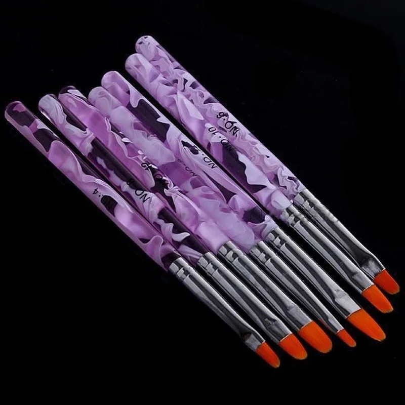 

7pcs UV Gel Acrylic Nail Art Builder Brush Pen Design Painting Kit Tool #ZYNWY-56