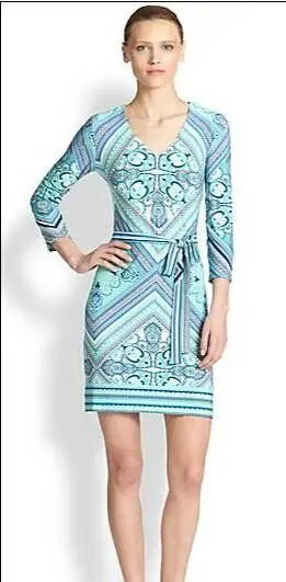 

New Fashion V-neck Knitted Stretch Belt Slim Mini Elegant Dress for Women