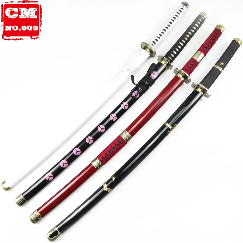 

[Fun] 104cm Cosplay Anime One Piece Roronoa Zoro Trafalgar Law weapon wooden Sword model Costume party Anime show props gift