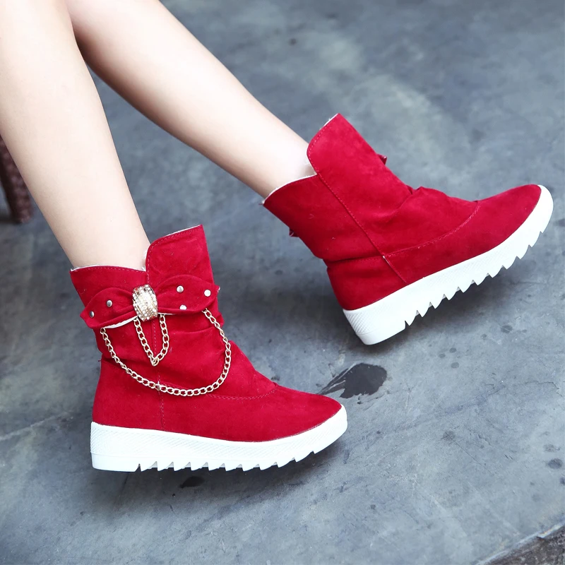 Женские повседневные зимние теплые сапоги удобные женские до середины икры с