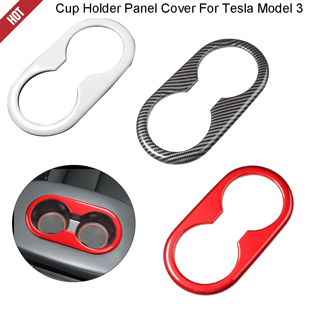 

For Tesla Model 3 Rear seat water cup holder decorative frame Water Cup Holder Panel Cover Trim