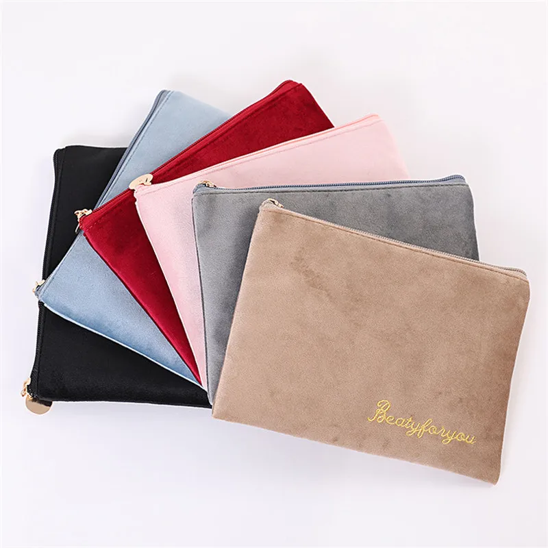 Женская бархатная косметичка для зимы модная Портативная сумка-Органайзер