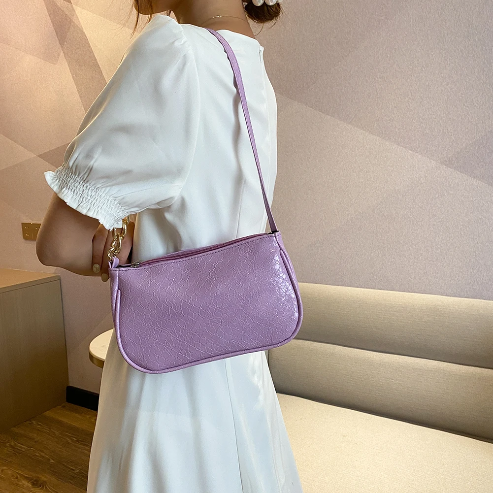 

Fashion Exquisite Shopping Bag Retro Casual Women Totes Shoulder Bags Female Leather Solid Color Chain Handbag