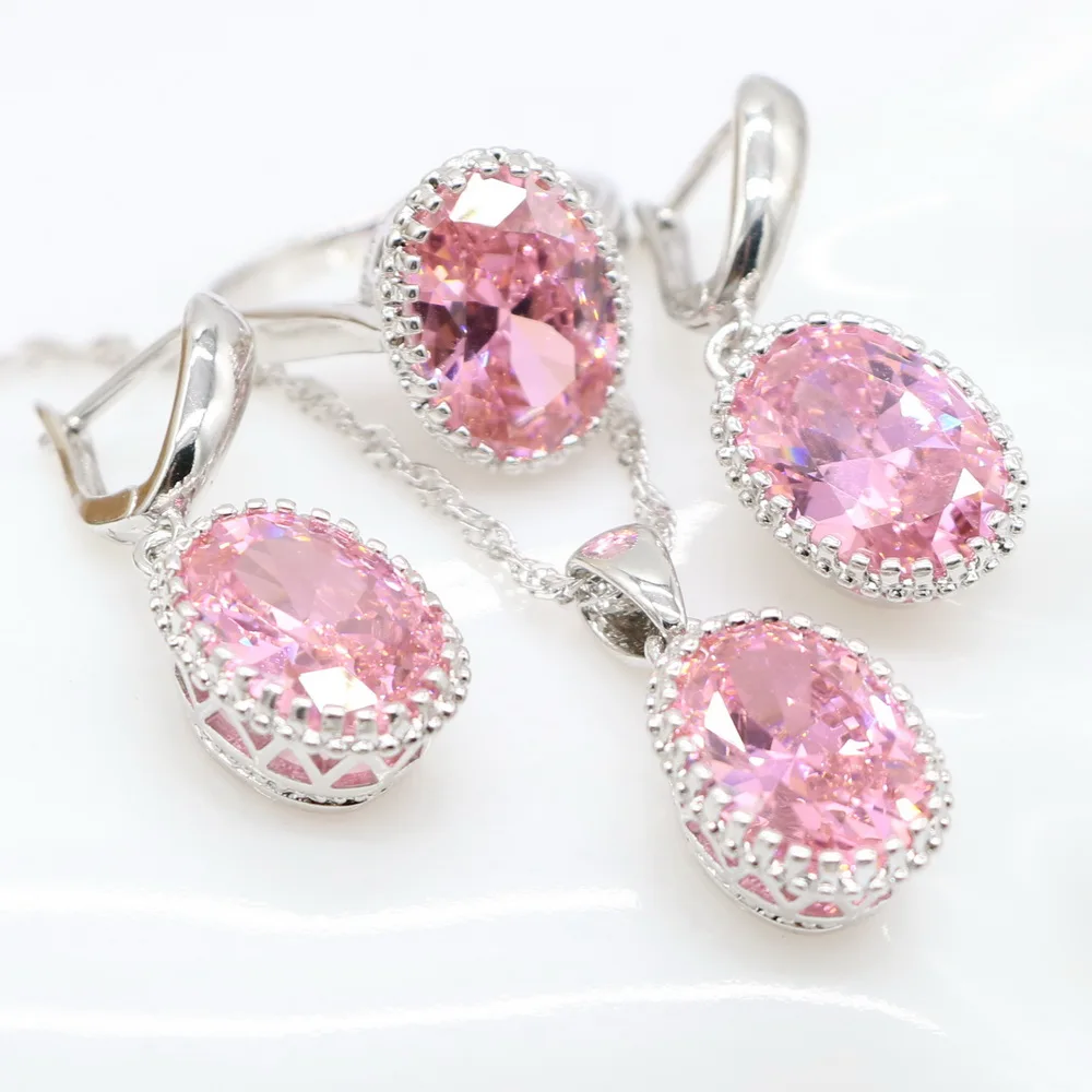 Наборы ювелирных изделий серебряного цвета для женщин серьги и кольца