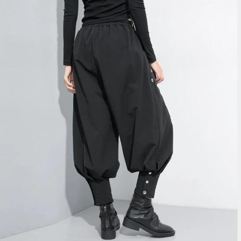 Женские Модные шаровары с заклепками хип-хоп танцевальные тренировочные брюки
