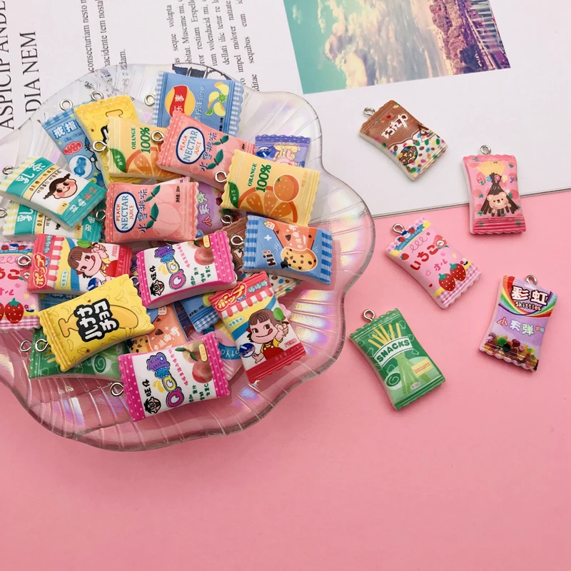 

10 шт. кавайные горячие продажи сладкие конфеты очаровательные миниатюрные шоколадные подвески для серьги, брелок ювелирные изделия Сделай ...