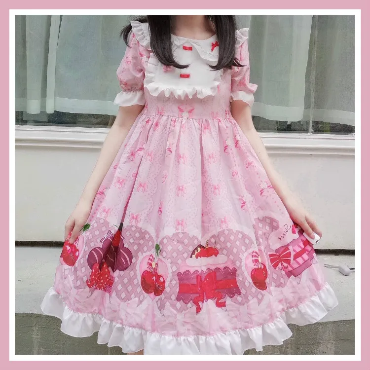 

Kawaii Japanese soft sister Lolita dress sweet afternoon tea op short-sleeved dress