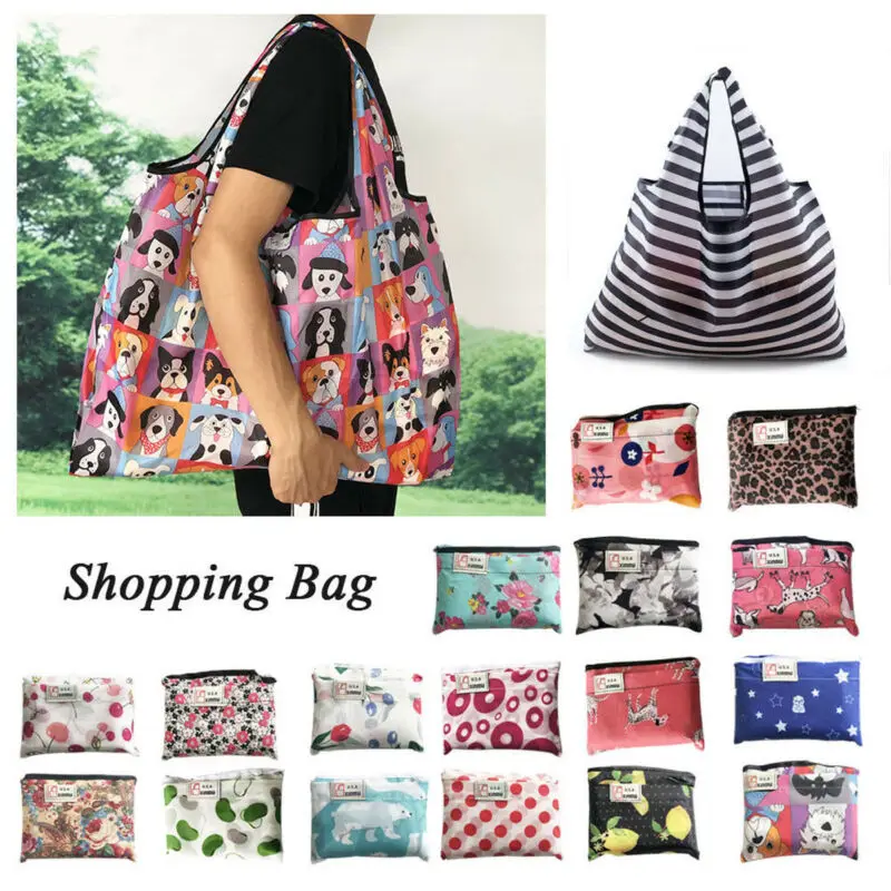 

Foldable Handy Shopping Bags Reusable Tote Pouch Recycle Storage Handbags Handbag Travel Bag