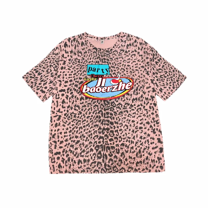 

Men's Women T-shirt Hip Hop Oversized Print 2021 Casual Harajuku Streetwear Summer Short Sleeve cotton Tops Tee Leopard Tshirt