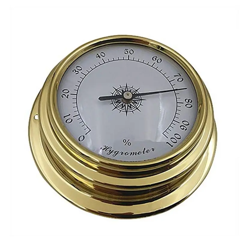 

4 Inches 4 PCS/set Thermometer Hygrometer Barometer Watches Clock Copper Shell Zirconium Marine for Weather Station 77UD