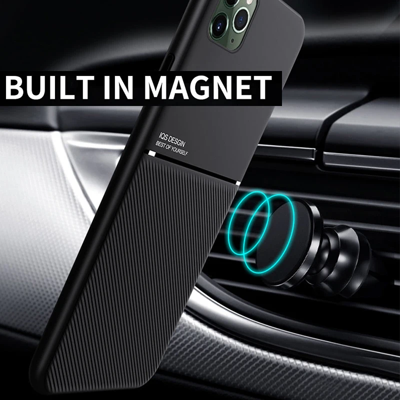 Custodia magnetica per telefono da auto per iPhone 14 11 13 Pro MAX XR XS 12 Mini 6s 7 8 Plus Cover antiurto in TPU morbido in metallo con magnete incorporato