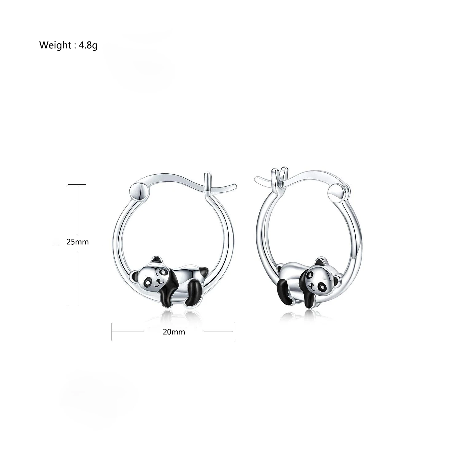 Маленькие серьги-кольца с пандой модные ювелирные изделия для девочек вечерние