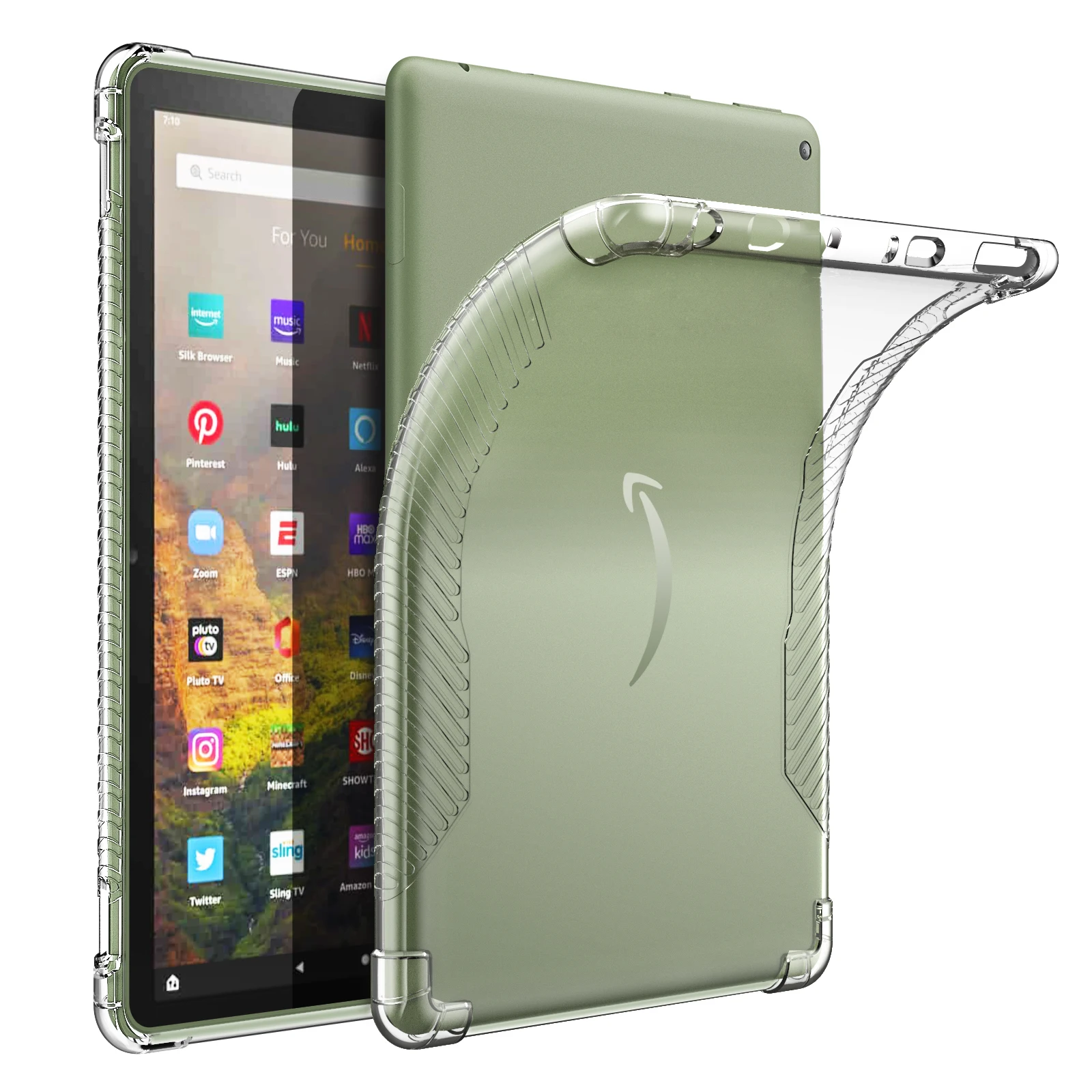 

Чехол для планшета Fire HD 10 & Fire HD 10 Plus (11-е поколение, выпуск 2021 года), ультрапрозрачный мягкий гибкий прозрачный чехол-бампер из ТПУ