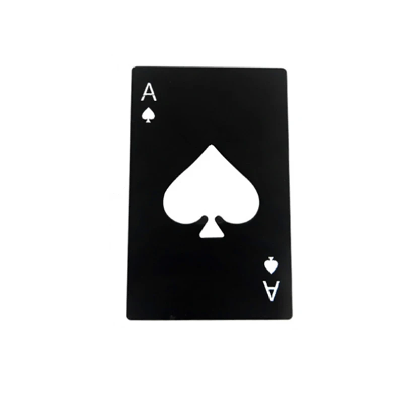 

Black/Silver Poker Card Spades Beer Bottle Opener Personalized Stainless Steel Bottle Opener Bar Tool Kitchen Gadgets