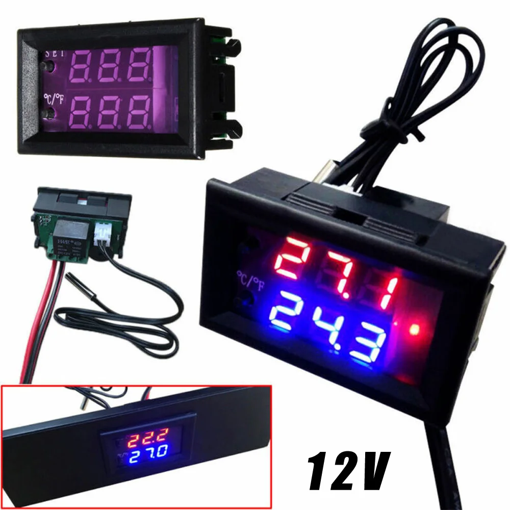 

High Quality 12V Digital LED Microcomputer Thermostat Controller Switch Temperature Sensor Durable And Practical