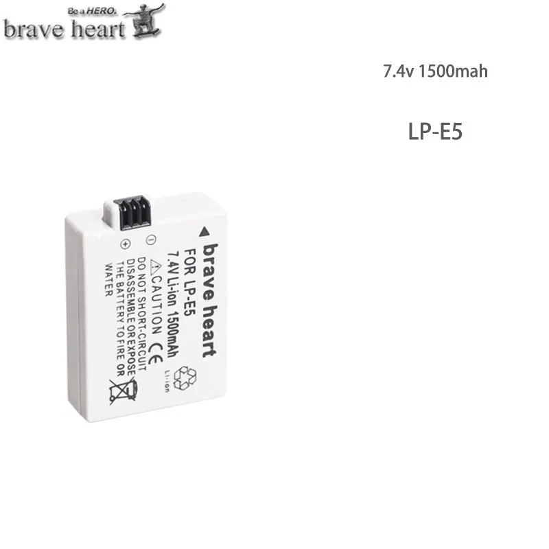 Brave heart 2x батарея LPE5 LP-E5 LP E5 батарея+ двойное зарядное устройство для Canon 450D 500D 1000D Kiss X2 X3 F Rebel XSi Xli XS