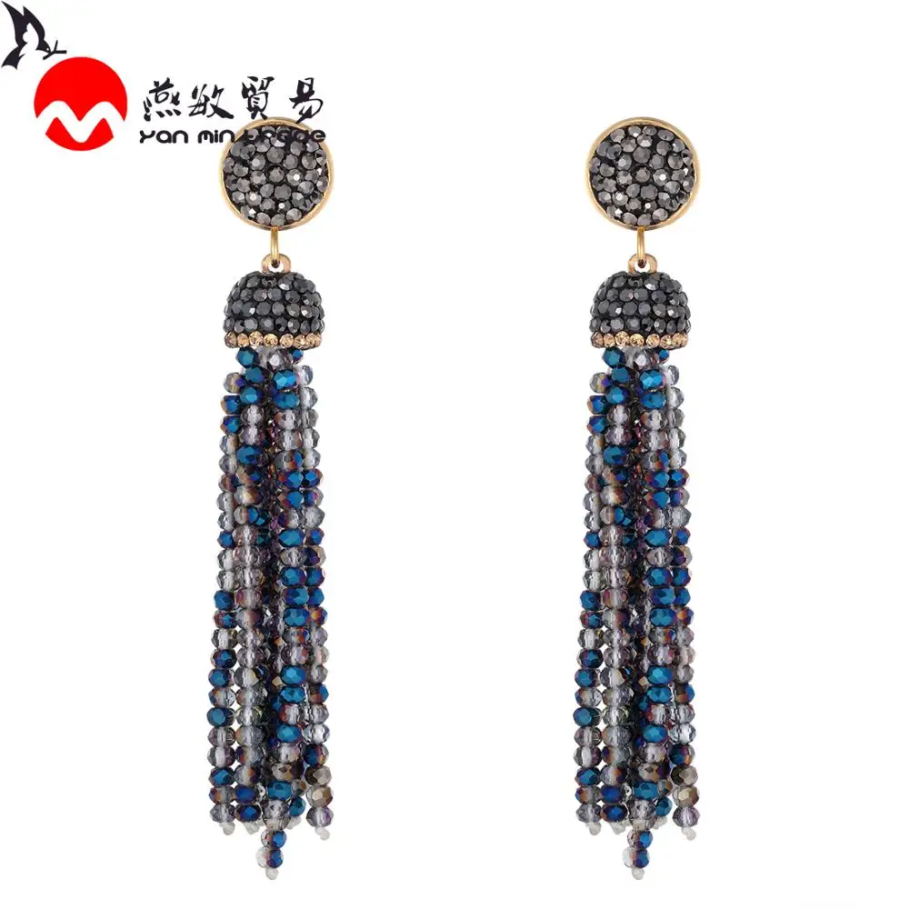 

New Fashion Bohemian Tassel Earrings for Women Glass Beads Long Drop Dangle Earrings 2020 Party Female Ethnic Jewelry