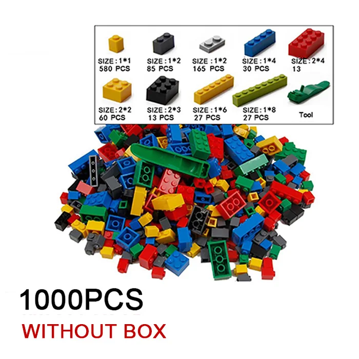 1000pc without box 1000 шт. строительные блоки для города наборы DIY сборки кирпичи развивающие игрушки для детей мальчиков творческие объемные наборы рождественские подарки - Цвет: 1000pc without box