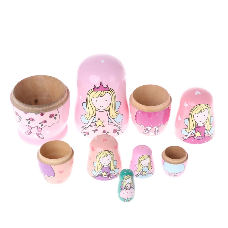 

5PCS Angel Princess Russian Nesting Dolls Wooden Matryoshka Dolls Kids Toy Gift