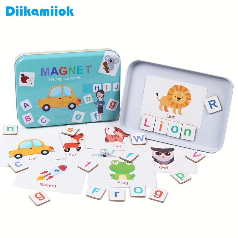 Новые детские деревянные магнитные алфавиты орфографическая игра головоломка развивающие Игрушки для
