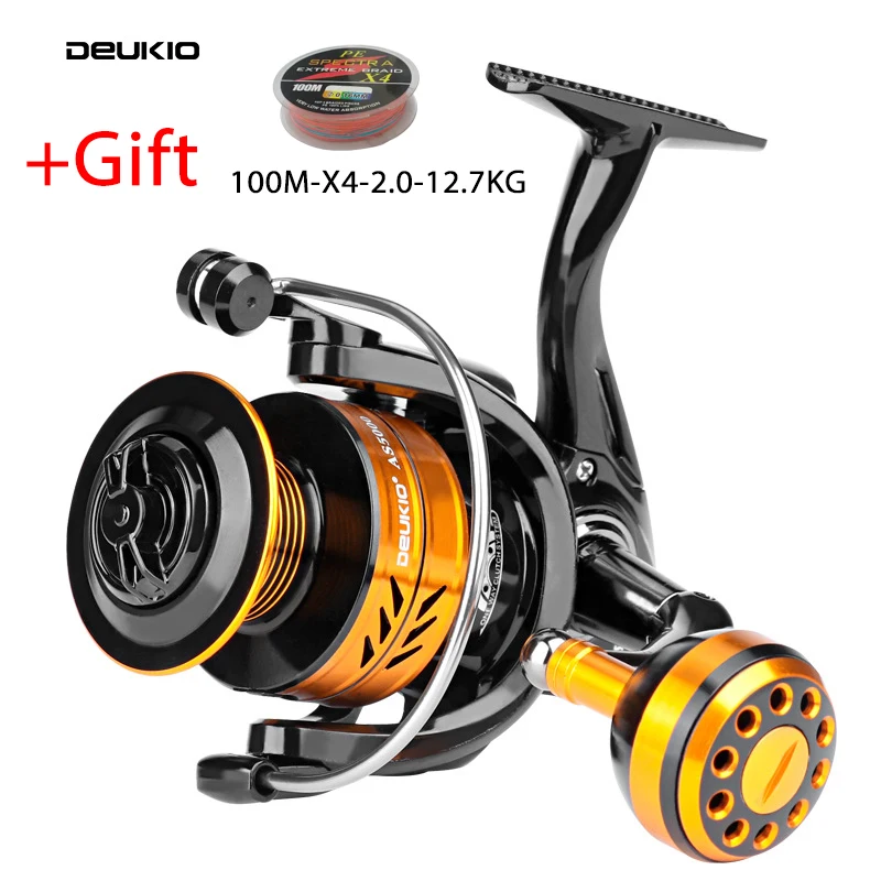 

10KG Spinning Reel Goods For Fishing Ultralight Gear Through All Metail Sea Wheel Marine Sport AS2000-7000 Power Hard Carp Spool