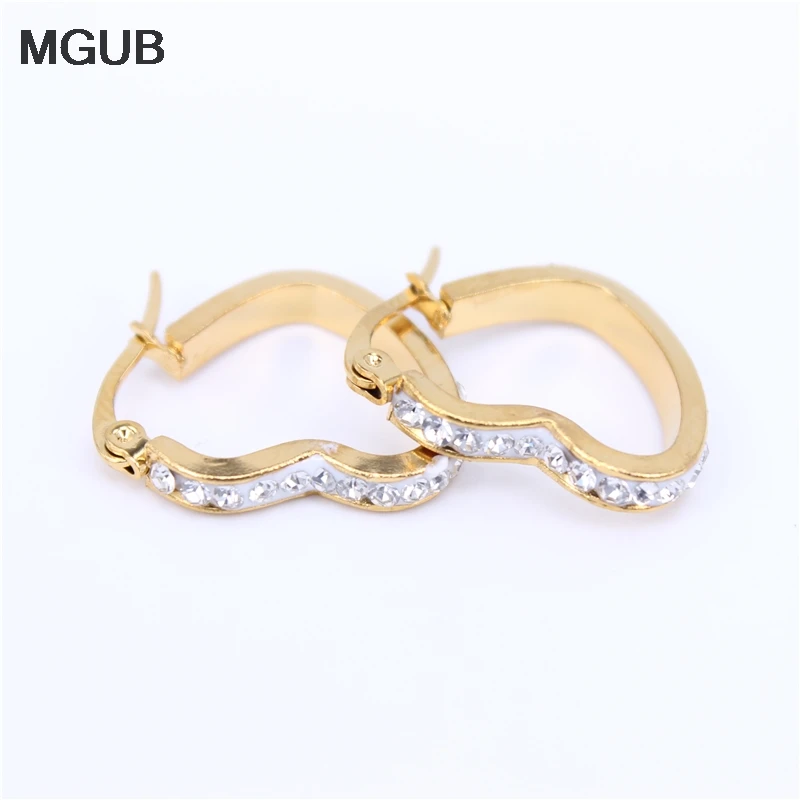 Женские серьги-кольца из нержавеющей стали в форме сердца | Украшения и