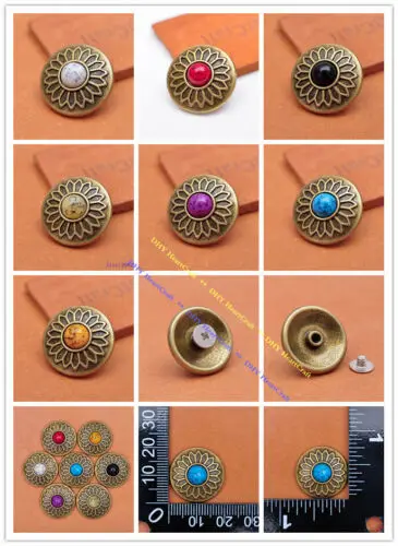 7X смешанные цвета латунный цветок кожевенное ремесло седло головной убор