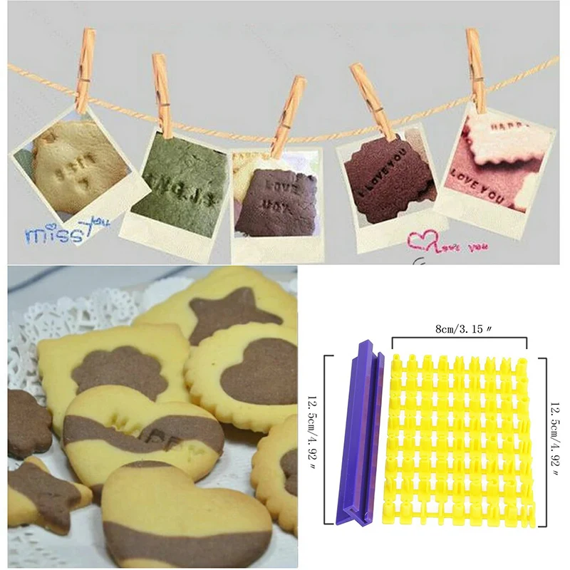 New 1 Set Plastic Cake Mould DIY Alphabet Letter Impress Biscuit Cookie Cutter Press Stamp Embosser Fondant Mold Dropshipping | Дом и сад
