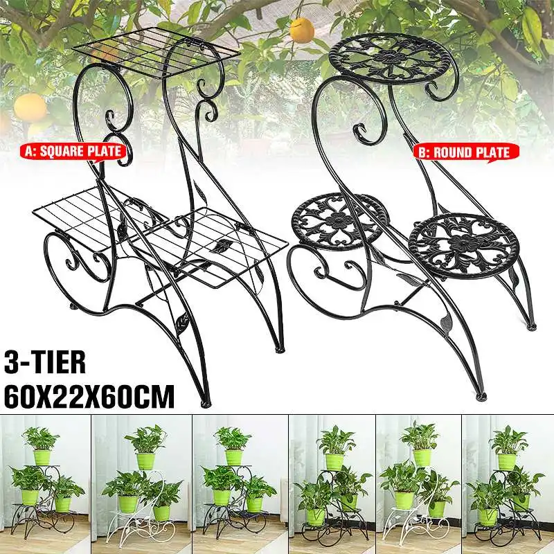 

3 Tier Plant Shelves Flower Pot Holder Garden Rack Display Stand Succulent Plants Storage Home Balcony Modern Decoration