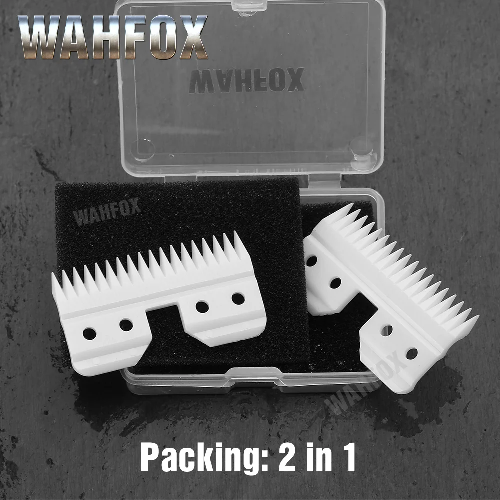 WAHFOX 100PCS/50SET Fast Feed Replacement Ceramic Blades For Oster A5 Grooming Clippers Blade 18Teeth With Box enlarge