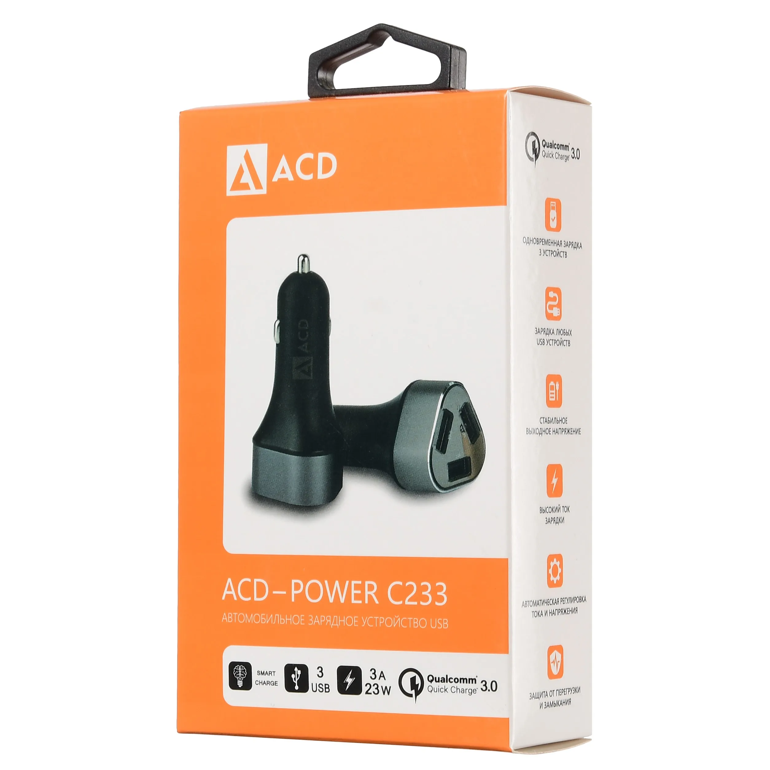 Автомобильное Зарядное Устройство (АЗУ) USB ACD Power C233|Зарядные устройства для