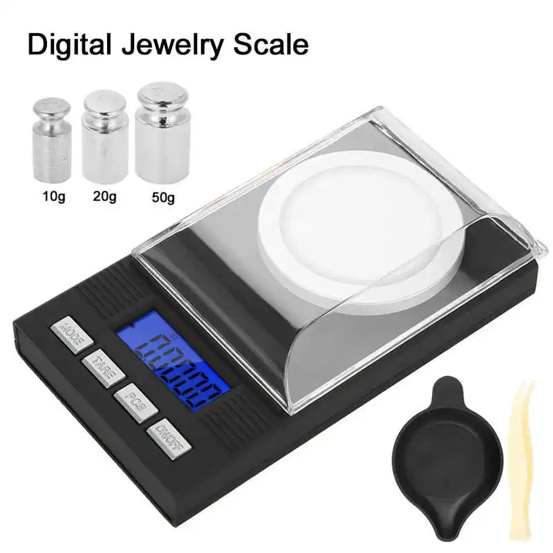 

Электронные цифровые весы 0,001 г, портативные карманные мини-весы с точностью 10 г/20 г/50 г/100 г, весы для ювелирных изделий