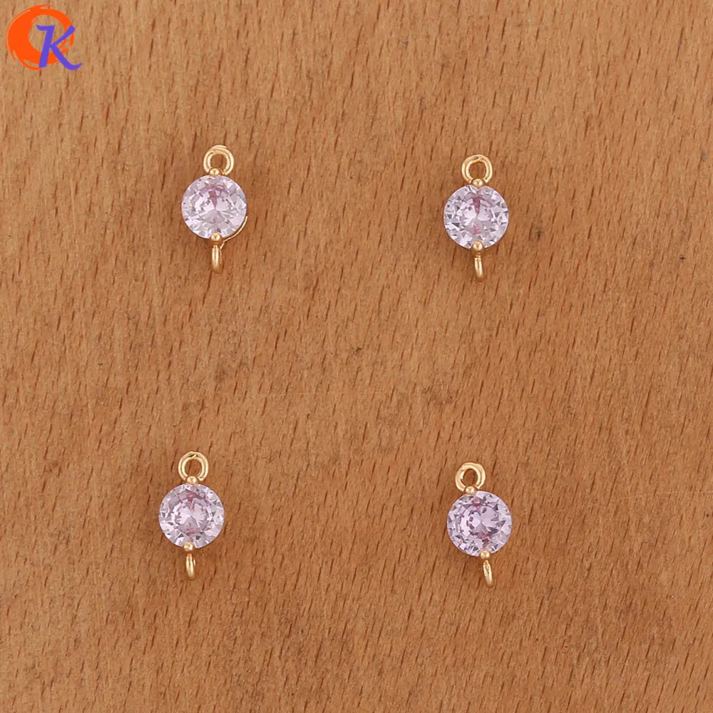 Light Purple Сердечный дизайн 100 шт 5*10 мм аксессуары для ювелирных изделий/cz соединители/круглая форма/ручная работа/diy части/Изготовление ювелирных изделий/фурнитура для сережек - Цвет: Light Purple