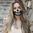 Костюмы на Хэллоуин для взрослых забавные с принтом черепа маска для лица с регулируемым активированный уголь PM2.5 анти-плюя защитный Моющиеся Многоразовые маска