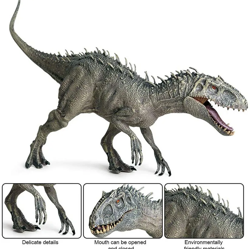 

Dinosuar Figures Plastic Jurassic Indominus Rex Double Crown Dinosuar Allosaurus Calf Dragon Building Blocks Dinosaurs Toys