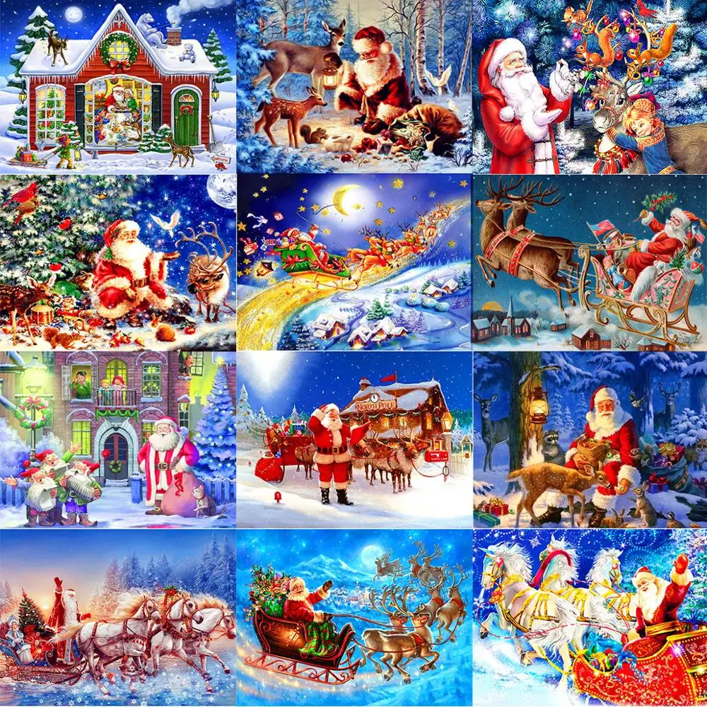 

Картинка 5D "сделай сам", картинка с Санта-Клаусом, полноразмерная мозаика, вышивка крестиком, алмазная вышивка, украшение для дома, новинка