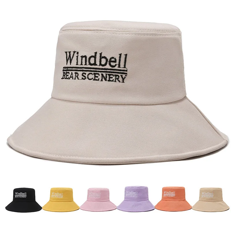 

Spring Autumn Ladies Travel Sunshade Fisherman Hat Cotton Embroidery Letters Shopping Fashion Leisure Cap Fashion Bucket Hat B6