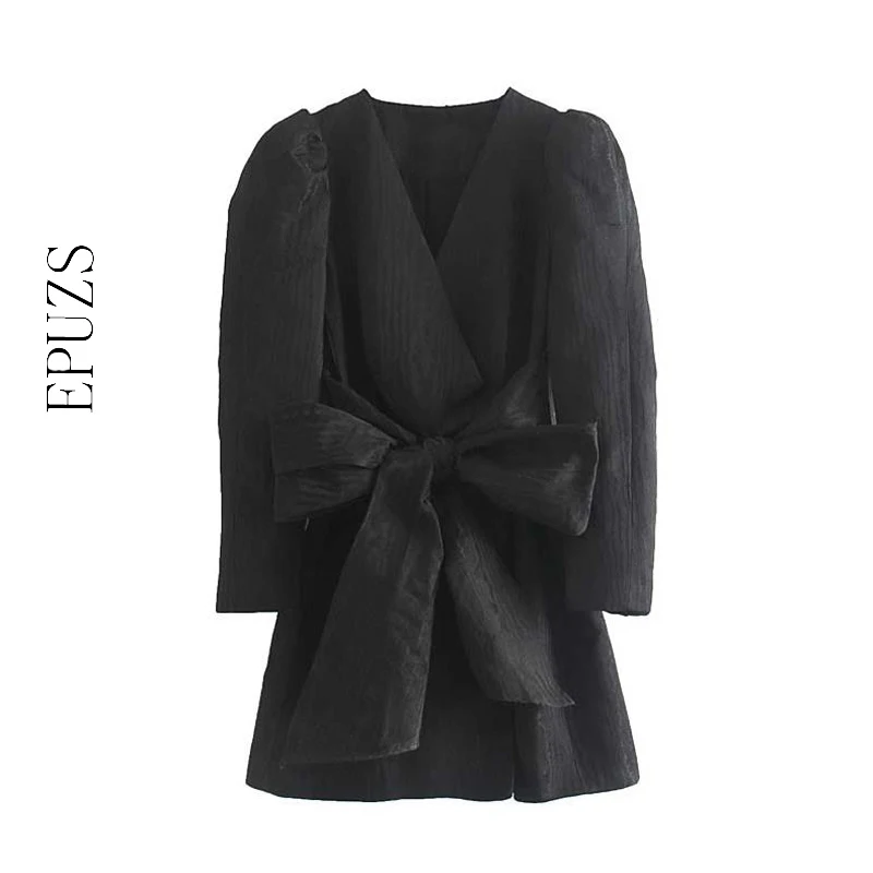 Элегантный галстук-бабочка Длинные рукава блейзер для женщин элегантные черные