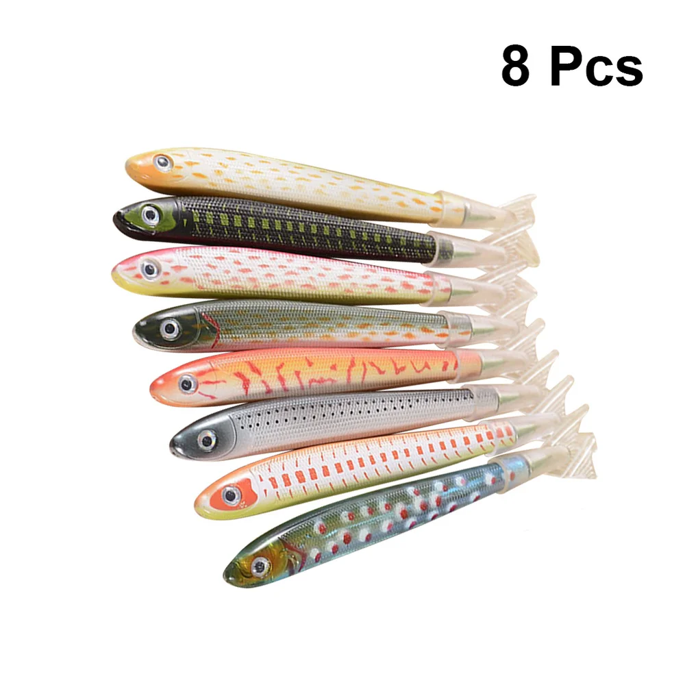 

8pcs Cartoon Simulation Fish Design Ballpoint Pens Creative Signing Pens Student Stationery School Supplies (Mixed Pattern)