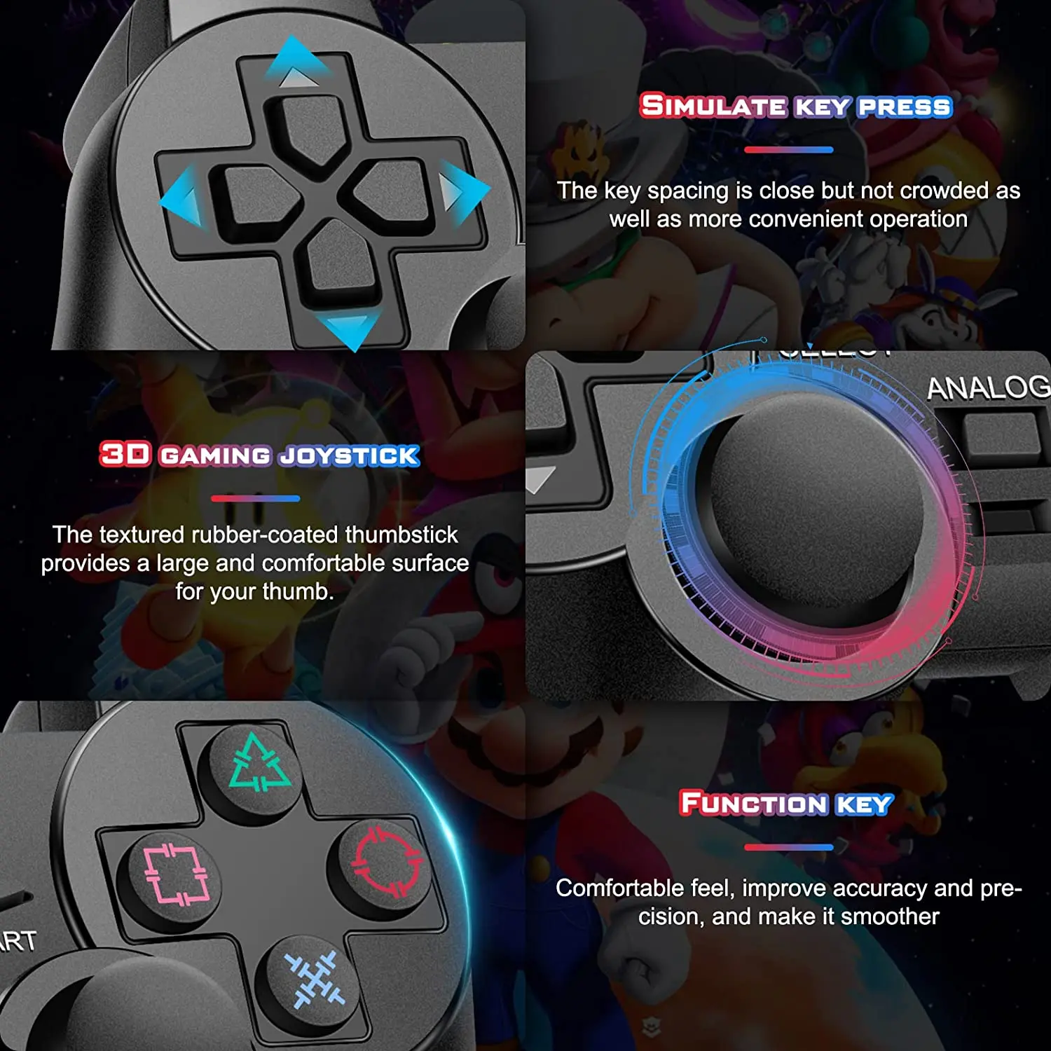 Controller for PS2 Wired Sony Playstation with Dual Vibration USB Joystick Joypad Video Games | Электроника