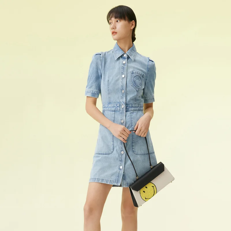 

Dress 2021 Female Solid Summer Dress Patchwork Casual Women's Dresses Button Pockets Short Sleeve Summer Dresses Ladies 2021
