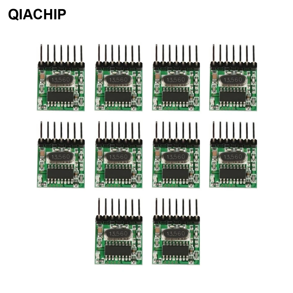 

QIACHIP 10 Pieces 433.92MHz Superheterodyne RF Wireless Transmitter Module 1527 Encoding EV1527 Code 3V-24V For Remote Control