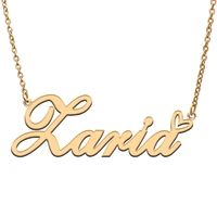 love heart zaria name necklace for women stainless steel gold silver nameplate pendant femme mother child girls gift