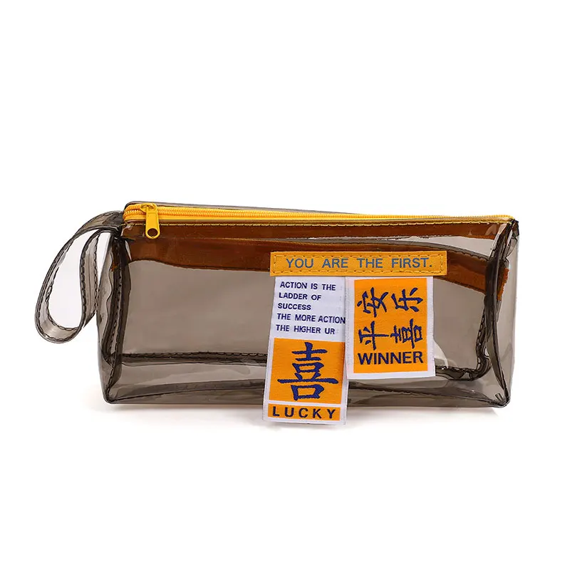 

Transparent School Zipper Pencil Pouch Case Large Capacity Nylon for Kid Office Supplies Pencil Bags Case Travel Accessories