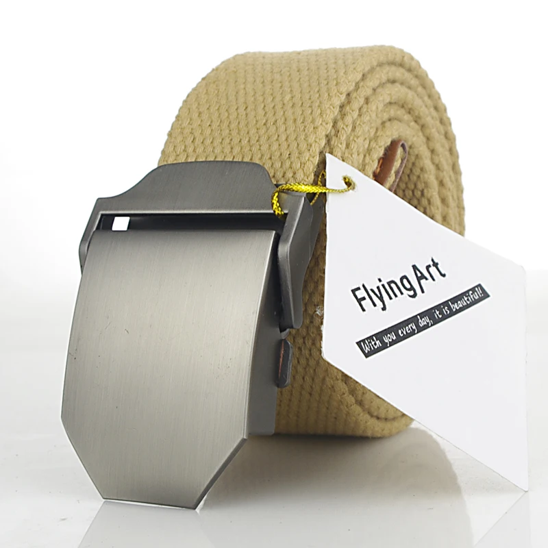 

New Arrival Real Striped Adult Fashion Men Free tiger Leather Belt Ultra Long 140 Canvas Belt Man Automatic Buckle cowboy belts