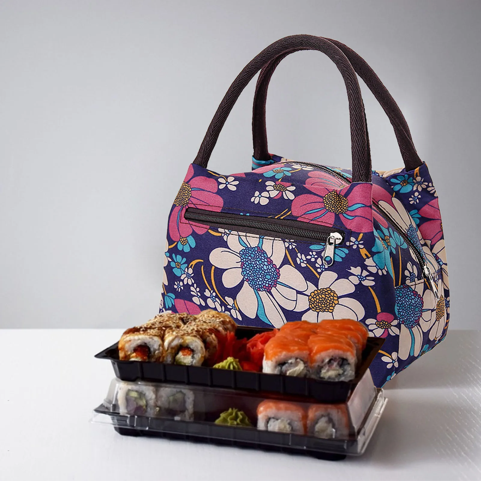 

New Trapezoidal Portable Grocery Bag Outdoor Picnic with Rice Insulation Bag Portable Portable Lunch Box Bag