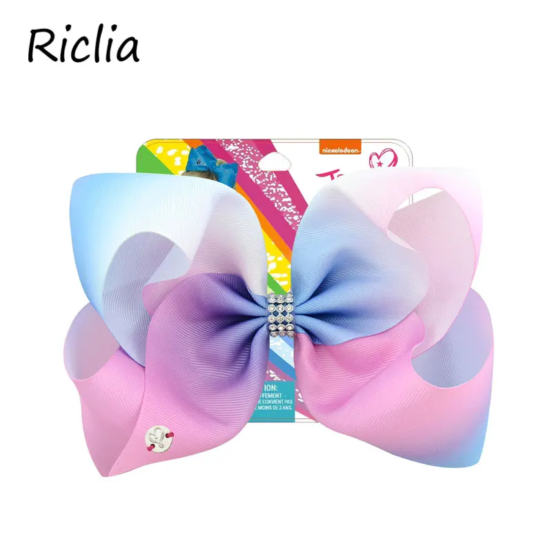 Riclia 6 шт./лот большой бант заколки для волос детей Красочные Красота ручной работы